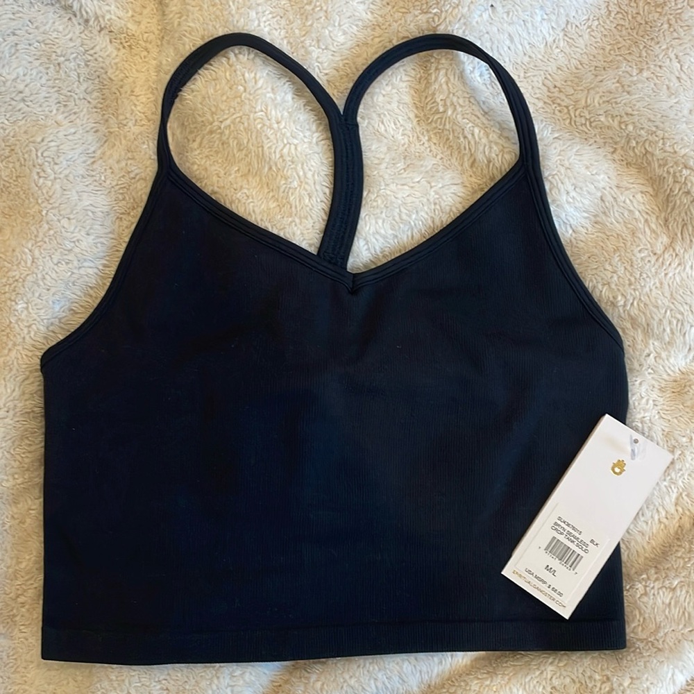 NWT Bryn seamless crop tank in black Sz M/L